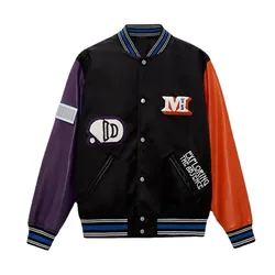 Luxury custom design chenille patch logo nylon fabric leatherman varsity jackets fashion men nasa bomber jacket