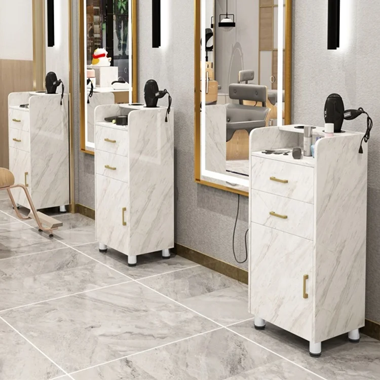 Hot sale barbershop salon furniture multifunction white storage tools cart luxury saloon equipments salon trolley