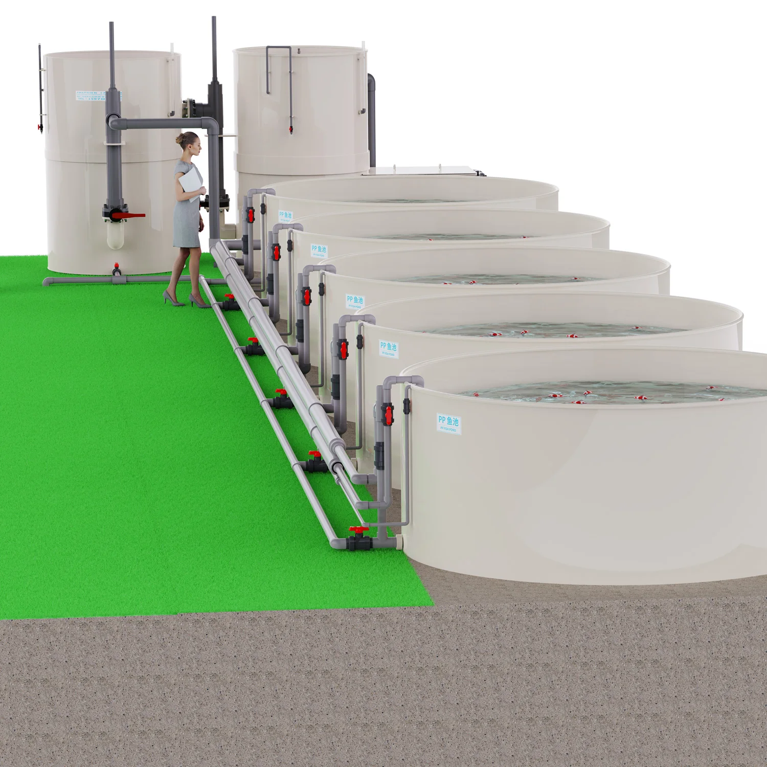 Freshwater Tilapia Hatchery Equipment Square PP Fish Pond Breeding and Incubation Kit