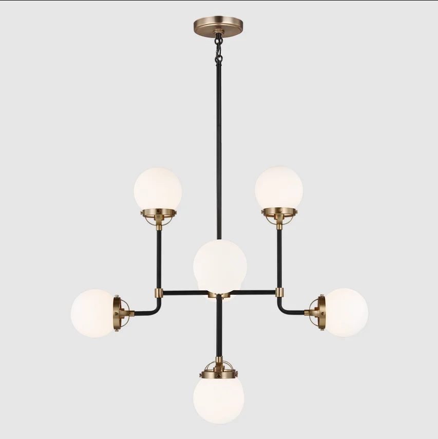 Arabian Hanging Lighting Lobby Drop Lamp Hand-Rubbed Antique Ceiling Light Glass Ball Brass Chandelier