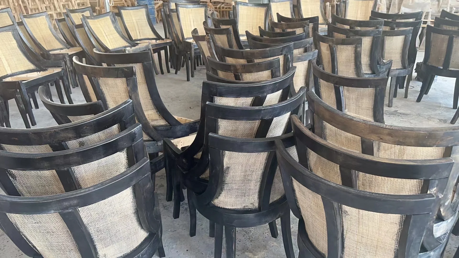French Provincial Vintage Furniture Antique Banquet Rattan Cane Back Event Wedding Chair