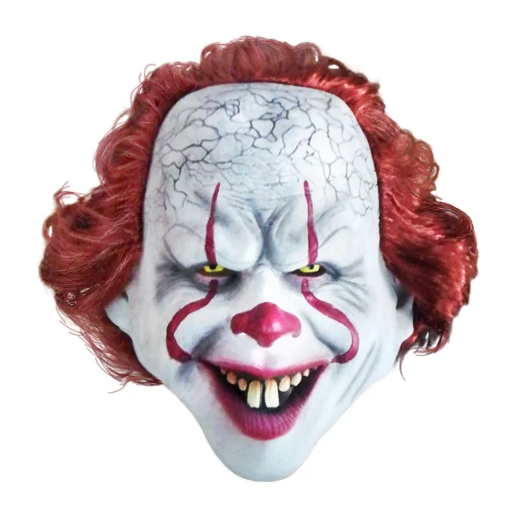 Halloween Mask Creepy Scary Clown Full Face Horror Movie Pennywise Joker Costume Party Festival Cosplay Prop Decoration
