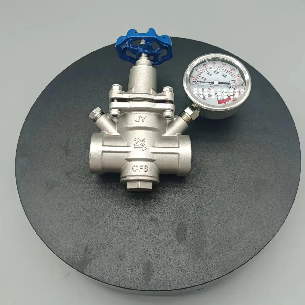 Furui diaphragm pressure reducing valve with double shock meter Stainless Steel Water And Oil Double Instrument High Flow