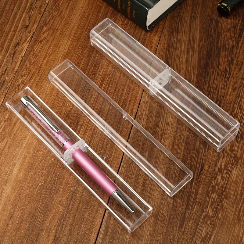 transparent pen case wholesale  Plastic gift of  Square Crystal pencil and cheap Lipstick case shelf Cosmetic pen