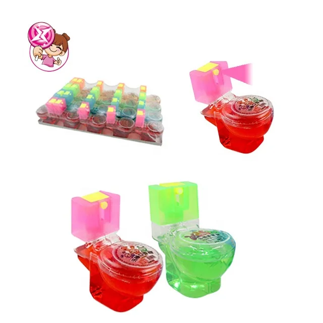 wholesale custom toilet shape sweet sour  funny children mini plastic spray candy liquid candy