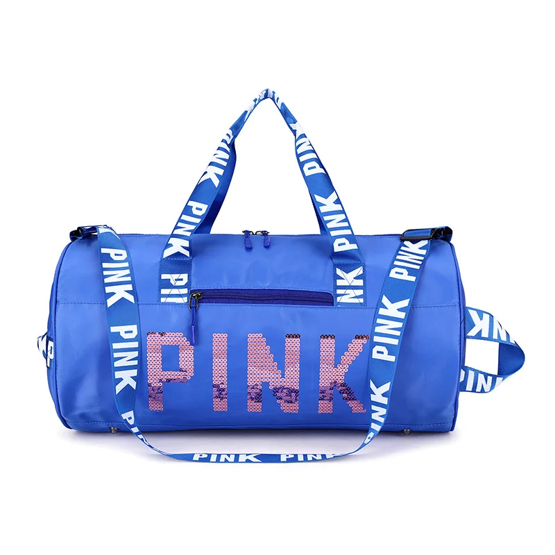 HZAILU custom luxury pink waterproof polyester women weekender Overnight gym Fitness duffle sport travel bag