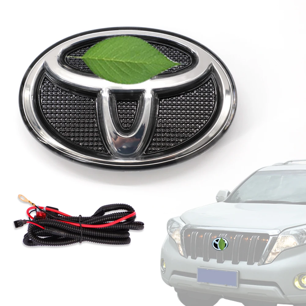 High Quality 4d 5d Car Front  LED Headlight Auto Front Emblem Badge Logo LED Light For  Vehicle Toyota Prado Landcruier