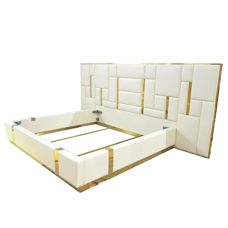 Italian modern leather size luxury bed frame room furniture