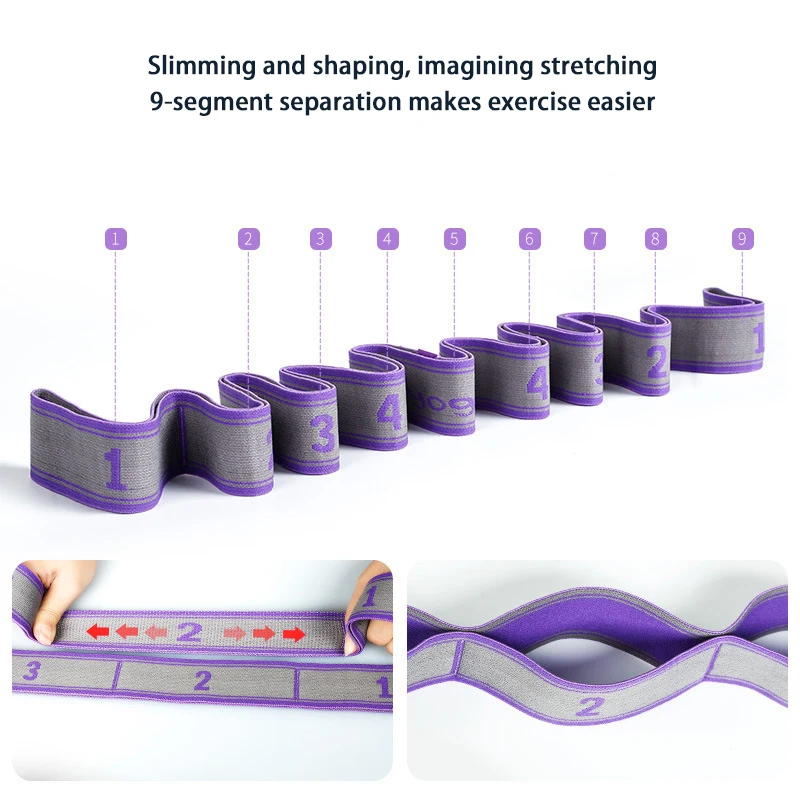 8 9 10 11 Loops Non-Elastic Stretch Strap Home Workout Stretching Out Strap For Physical Therapy Yoga
