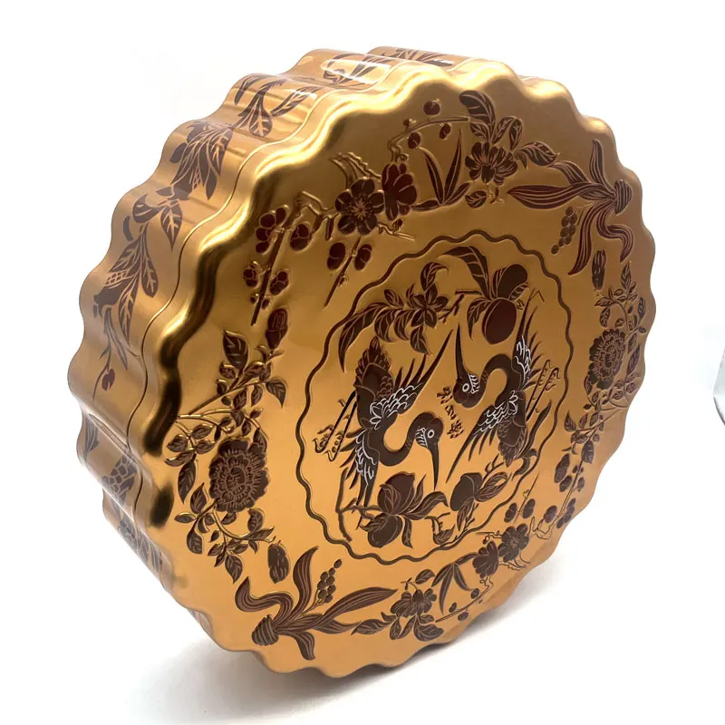 Custom Printed Full Emboss Big Irregular Shape Cookie Chocolate Food Tin Package Can Festival Gift Metal Box