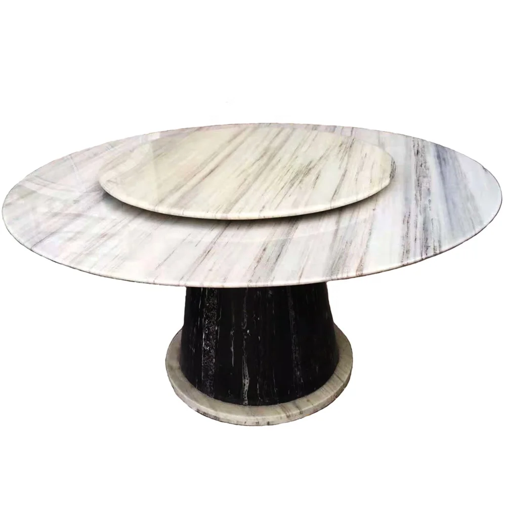 Бетонная мебель для столовой роскошная мебель для дома 8 мест круглый мраморный обеденный стол с основанием колонны