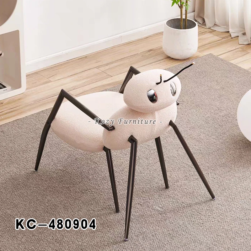 Modern Special Design Wool Roll Iron Steel Leg Ant Shape Living Room Chair