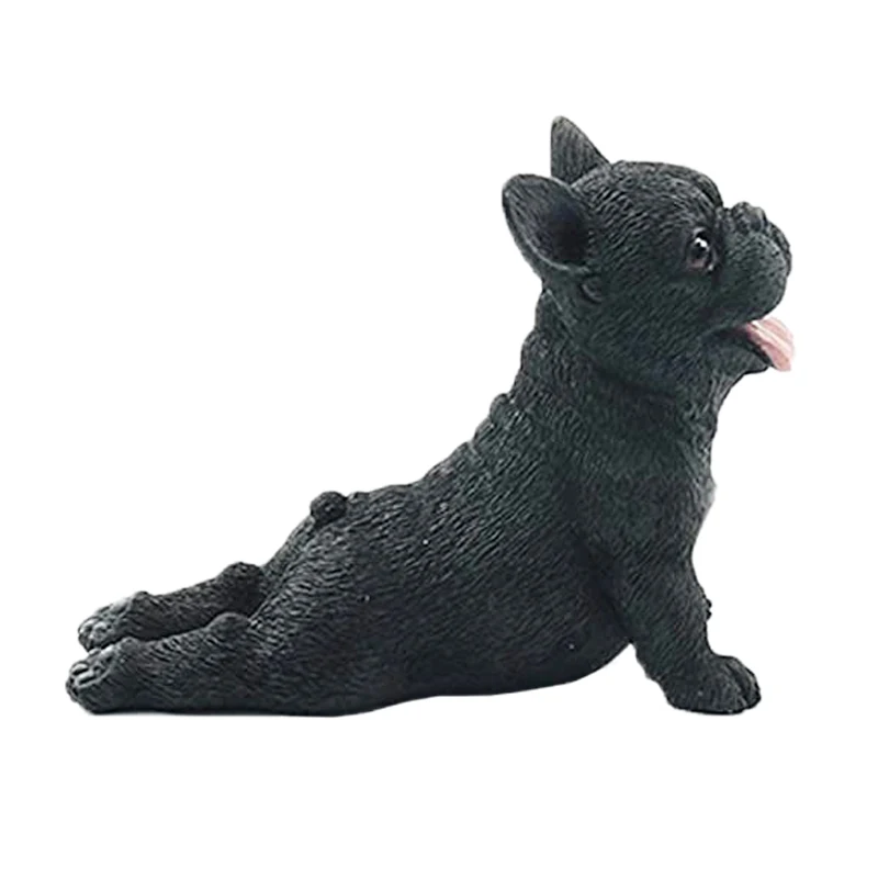 Custom home furnishings decor simulation resin animal Frenchies dog model figurine polyresin lying French bulldog statue