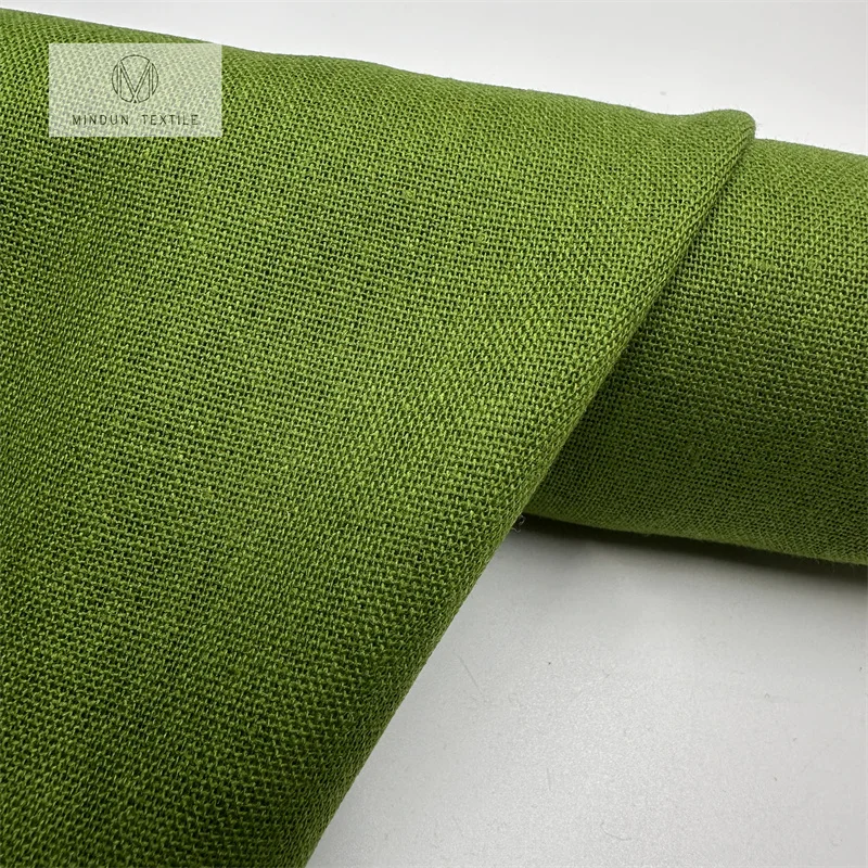 Mindun Bulk Wholesale Medium Spring Linen Polyester Natural Dress Shirting Blended Fabric by the Yard for Clothing