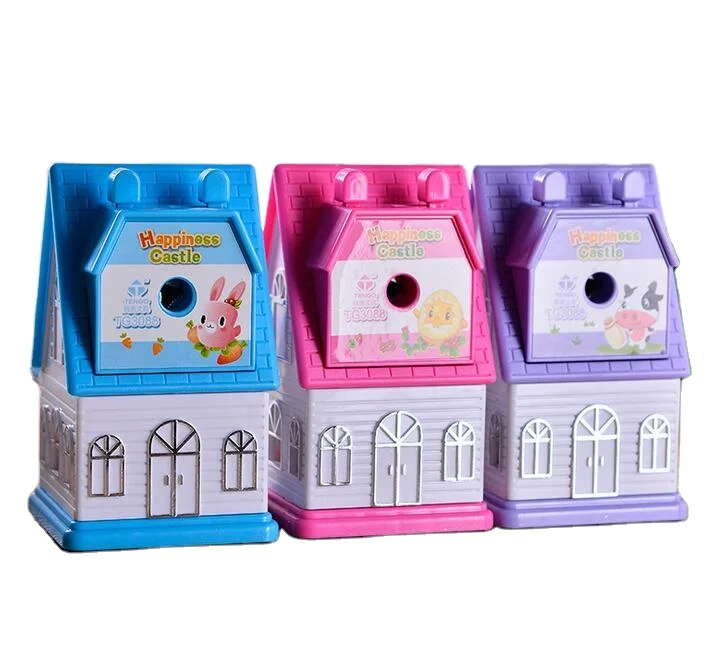 Promotional Cute Stationary Custom Transparent House School Using Sharpener