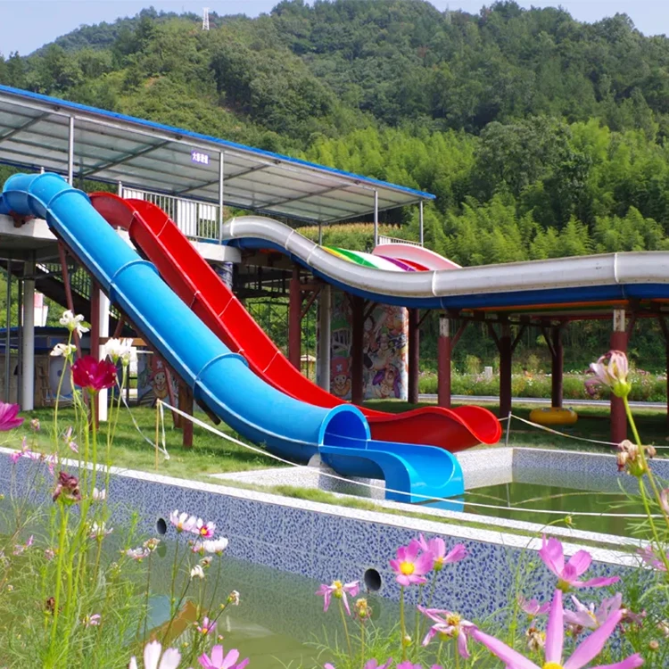 China Factory Fiberglass Water Park Slide Swimming Pool Slides For Kids Adult waterslide