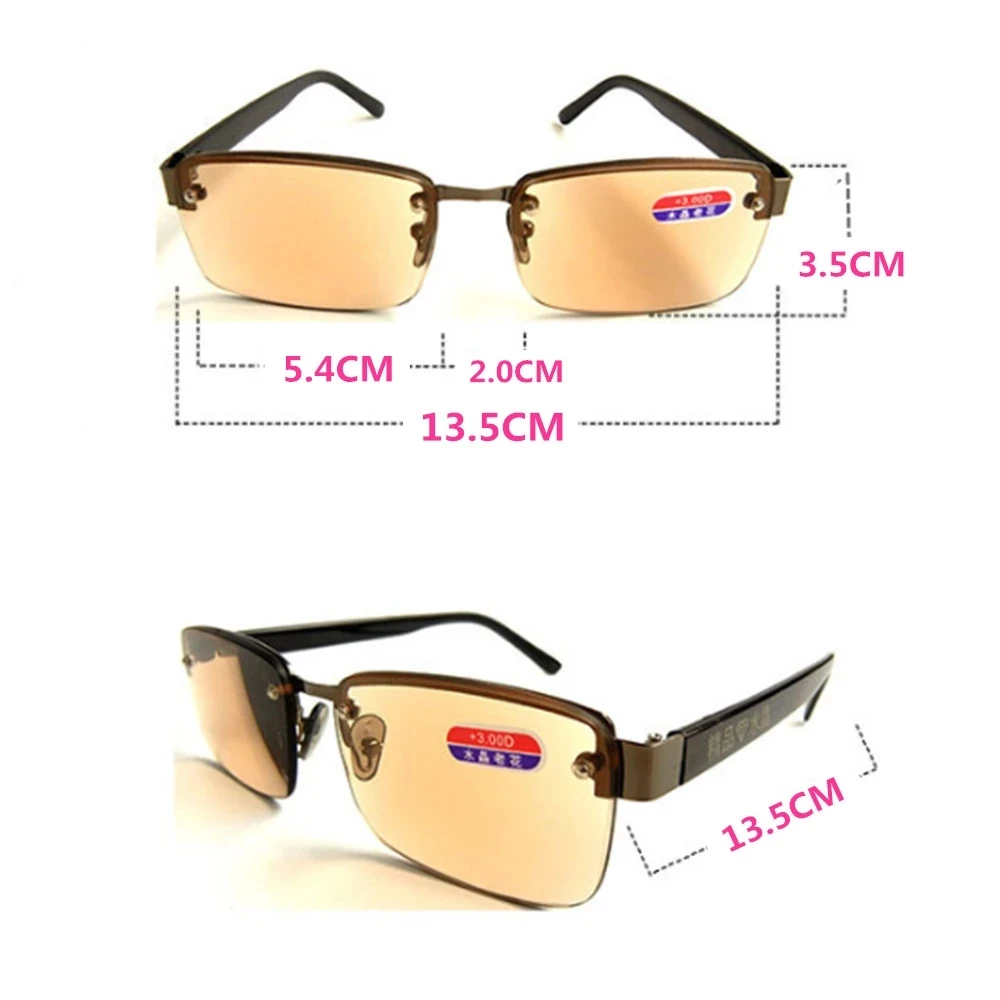 Fashion Mens Fatigue prevention Crystal lens Reading Glasses +0.0 to +4.0 YJ016