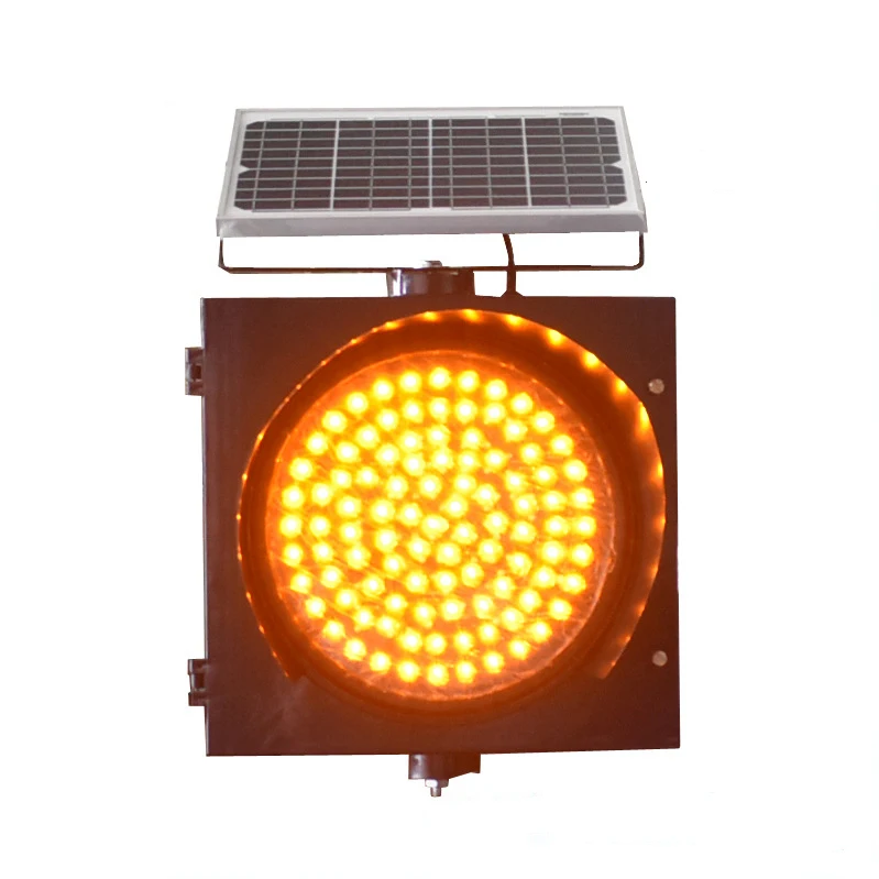 
12 Volt LED emergency traffic signal light solar yellow flash blinker 