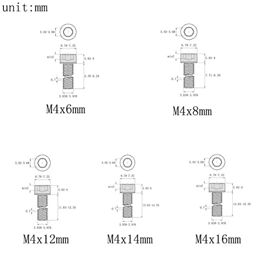 M3 Screws Bolts Nuts Washers Assortment M3x6mm/8mm/10mm/12mm/14mm/16mm 304 Stainless Steel Socket Head Cap Screws Kit