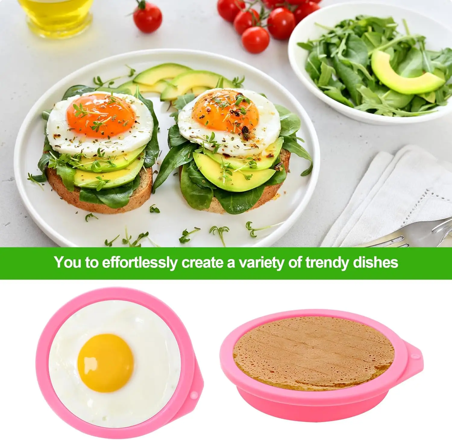 4 inch Silicone Egg Molds Egg Bites Silicone Mold for Muffin Lids Toast Cake  Muffin Top 4 Pcs Air Fryer Egg Molds