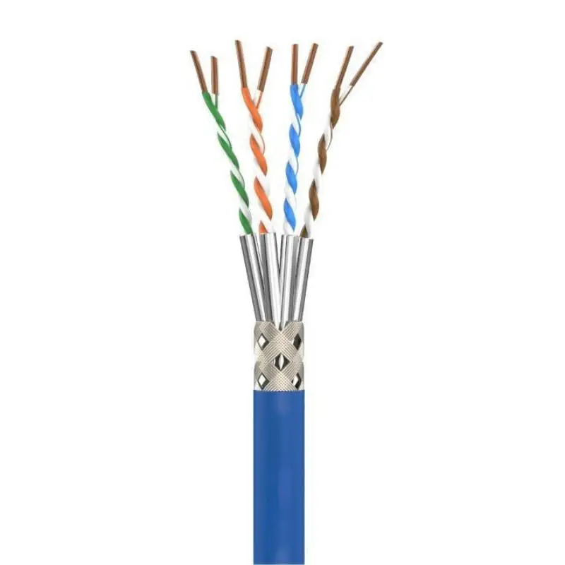 Indoor S/FTP SFTP CAT7A Lan Cable 23AWG 0.57mm Stranded Solid Copper OEM Category7A PVC Jacket CM CMR 4p twist pair 305m 1000ft