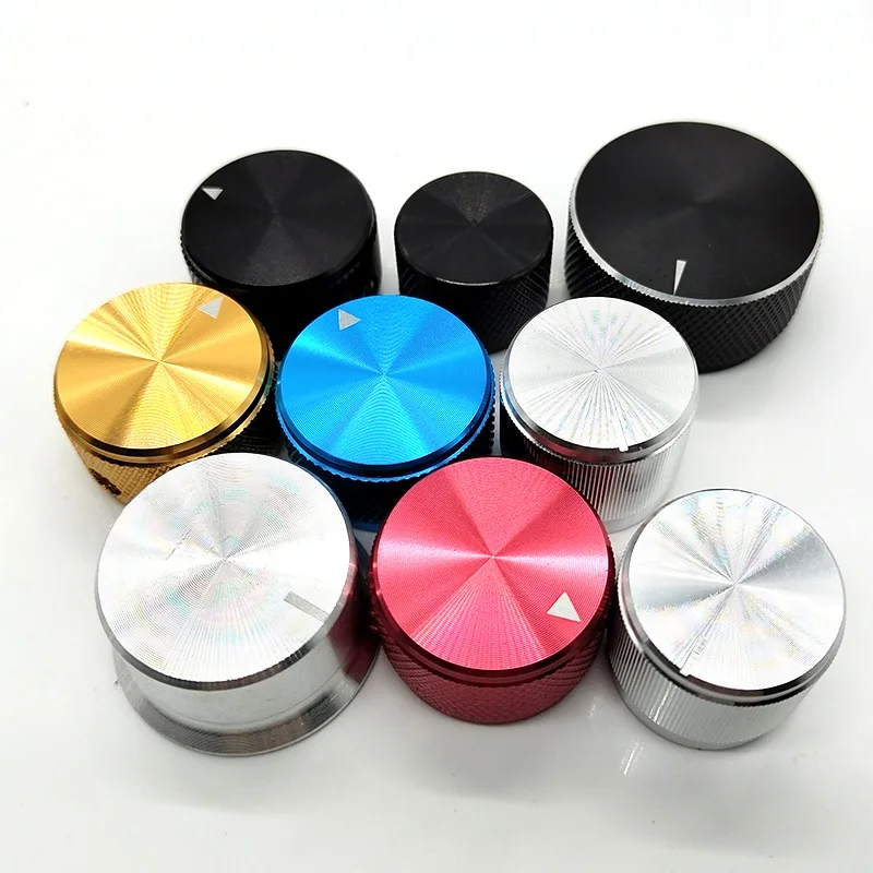 Custom CNC Machined Black Solid Full Aluminum Knurled Guitar Volume Encoder Knob