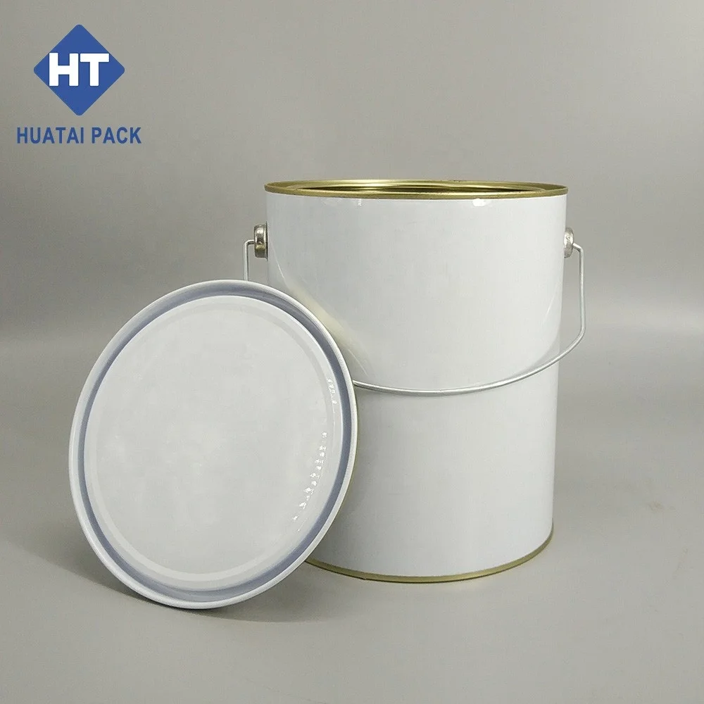 4 liter round metal tins empty paint can with printing