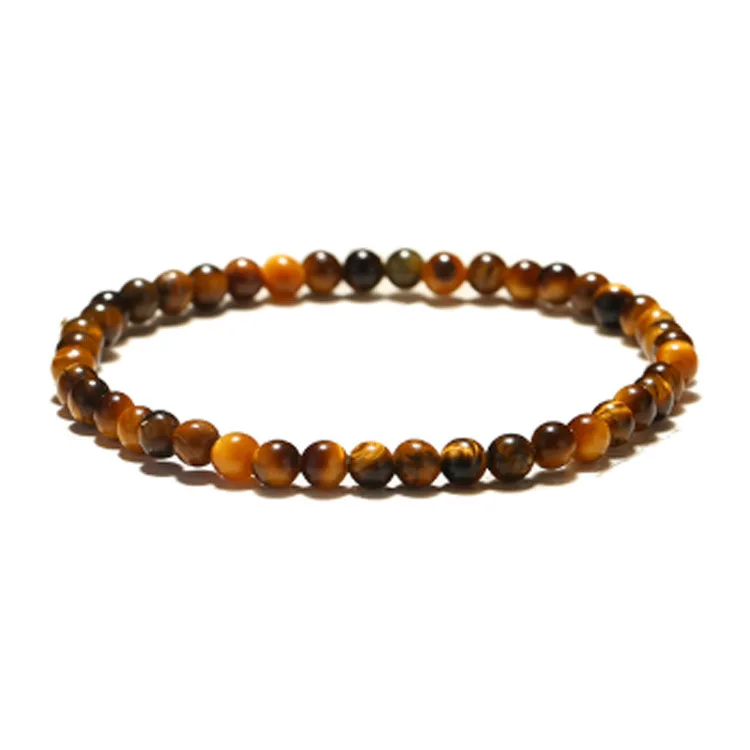 Factory Wholesale Popular Tiger Eye Bracelet Jewelry Natural Yellow Tiger Eye Single Ring Bracelet