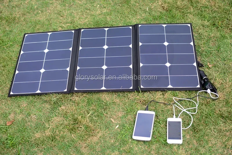 Glory Solar High Efficiency 100W Portable Foldable Solar Panel Charger for iPhone ipad iPods Android Smartphones and Batteries