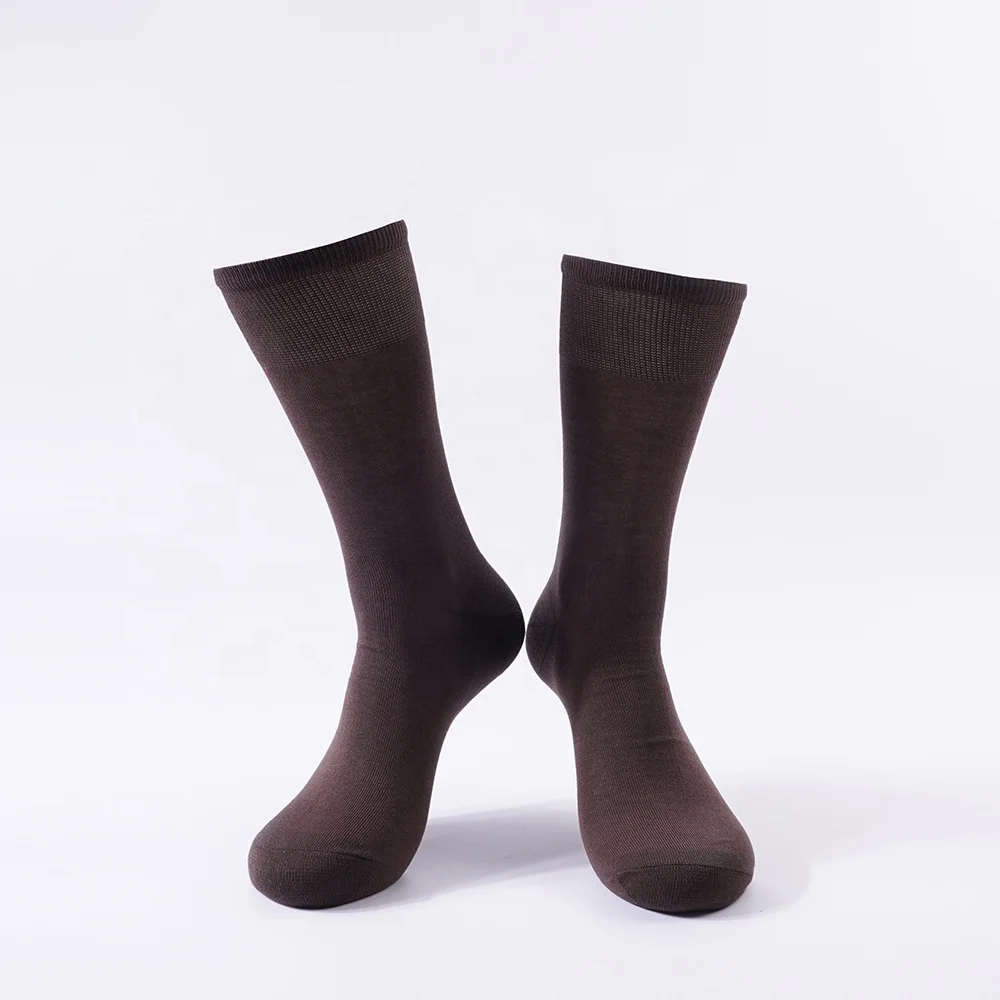 
Mix color 6 pairs box packaging top quality blank solid mercerized cotton anti sweat dress crew socks for men 