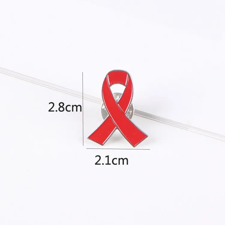 HIV international symbol brooch red ribbon lapel pin AIDS badge brooches
