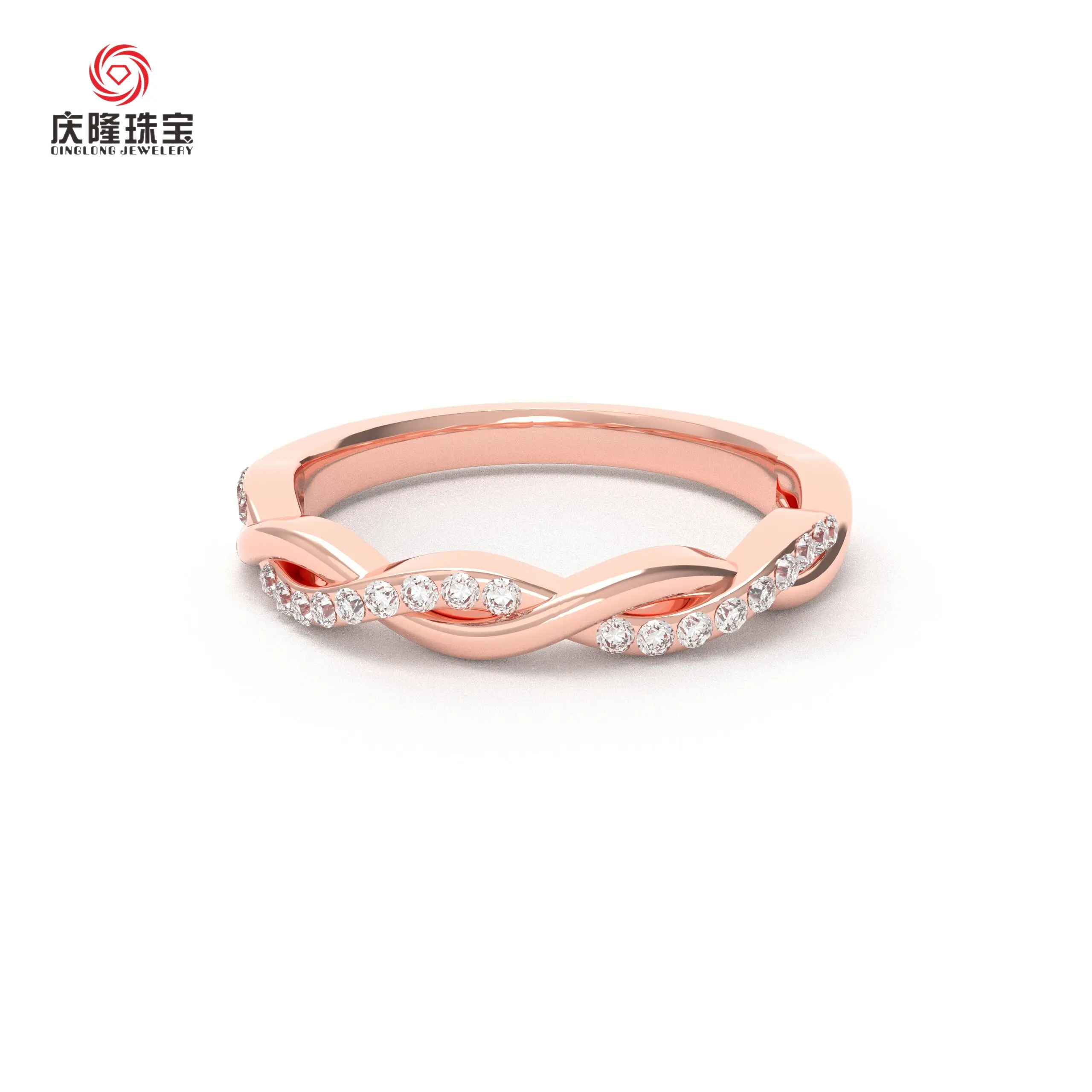 Twist Arm Fashion Adjustable Lab Grown Diamond Finger Ring New for Engagement Arrival 14k/10k Gold White/rose Color CLASSIC IGI
