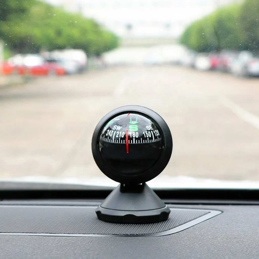 High Quality 1Pc 360 Degree Rotation Waterproof Vehicle Navigation Ball Shaped Car Compass with Suction Cup