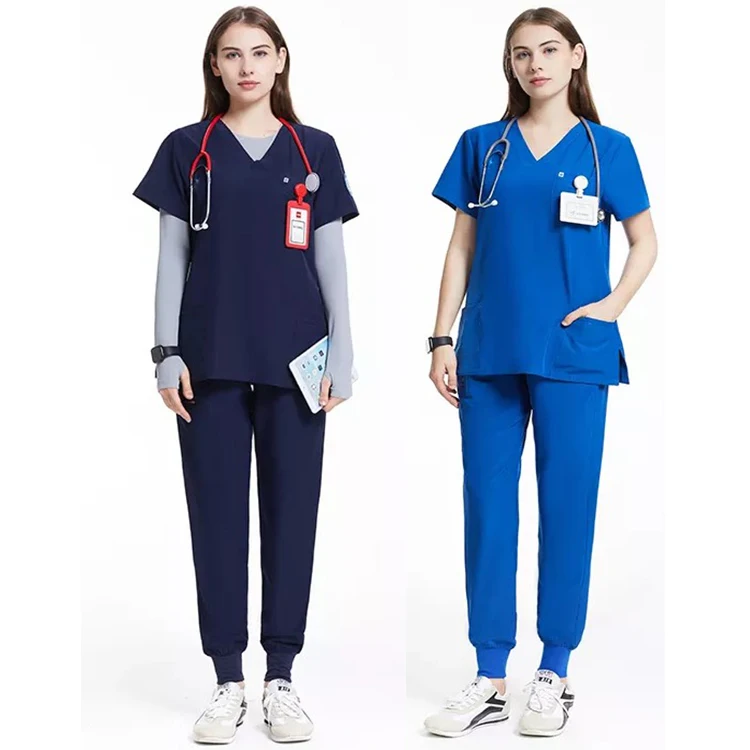 Spandex Breathable Nursing Scrubs Uniforms Sets Fashionable Medical Scrubs Sets