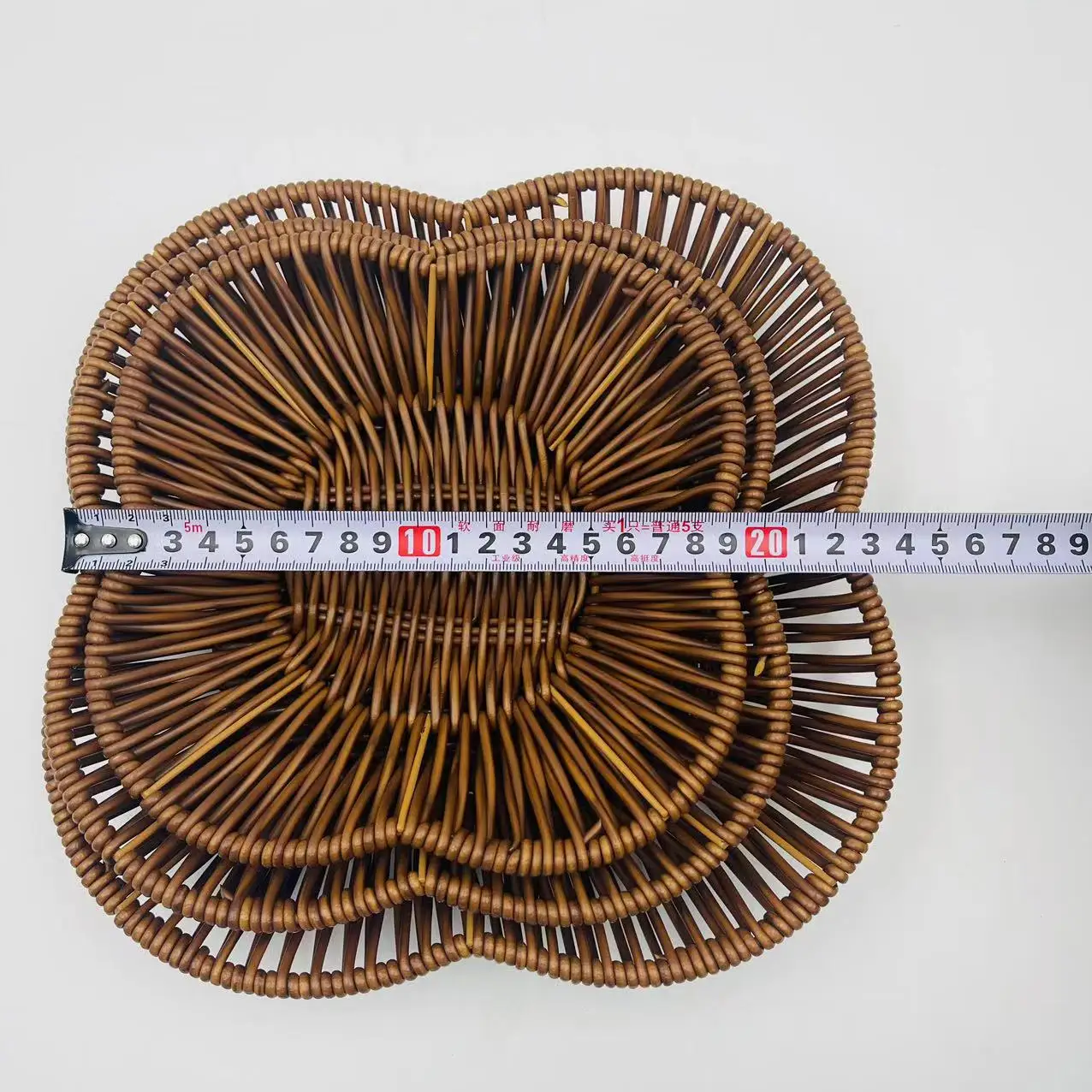 Wholesale Multi functional PP Material wicker Baskets Household Woven rattan Storage Baskets with four-petal flowers