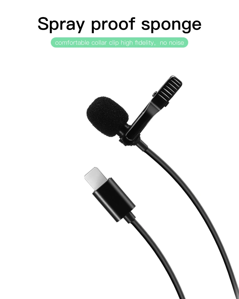 
Portable Mini Microphone 3.5mm Mic Professional Wired Hands Free Clip Microphone for Iphone Type C Lavalier Lapel Microphone 