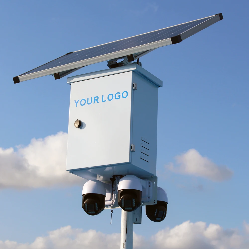 GOING tech 2 camera lte video system solar-cctv-camera out door dual lens zoom ptz solar camera 4g