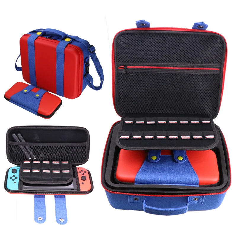 HOT SELL large Child-mother travel storage case storage EVA hard shell For Nintendo Switch Game super mario protective Bag