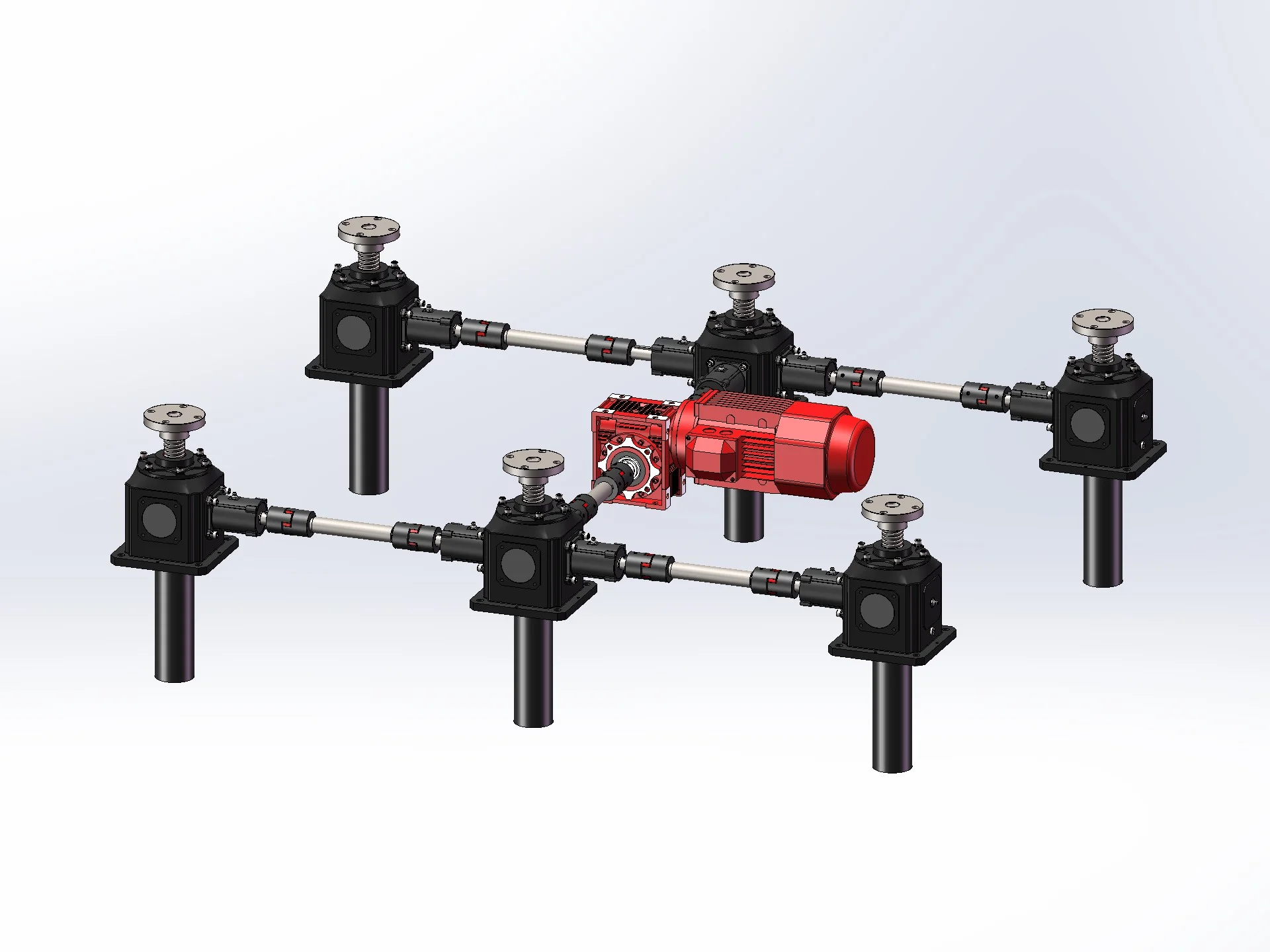 Spiral bevel gear ball screw elevator