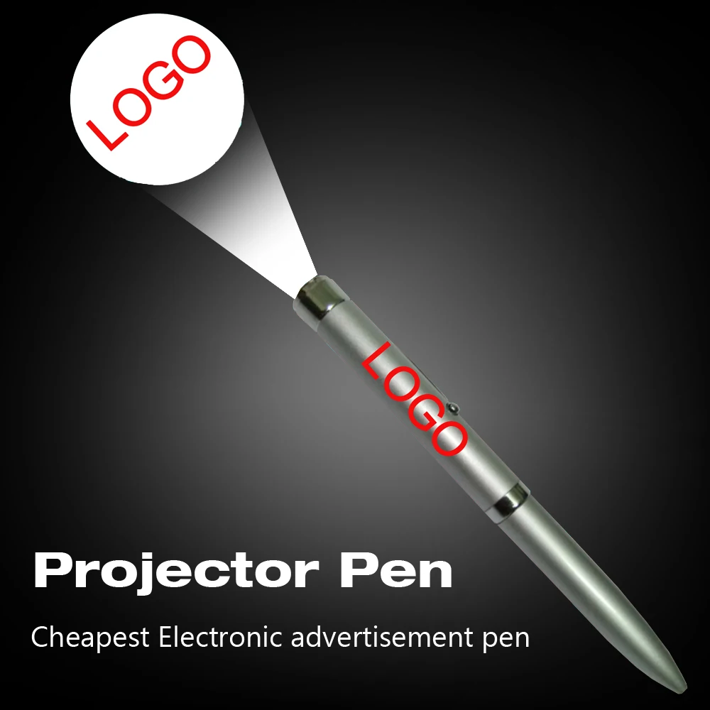 Promotional Gift custom pen customized logo led flashlight ballpen Laser Logo pen