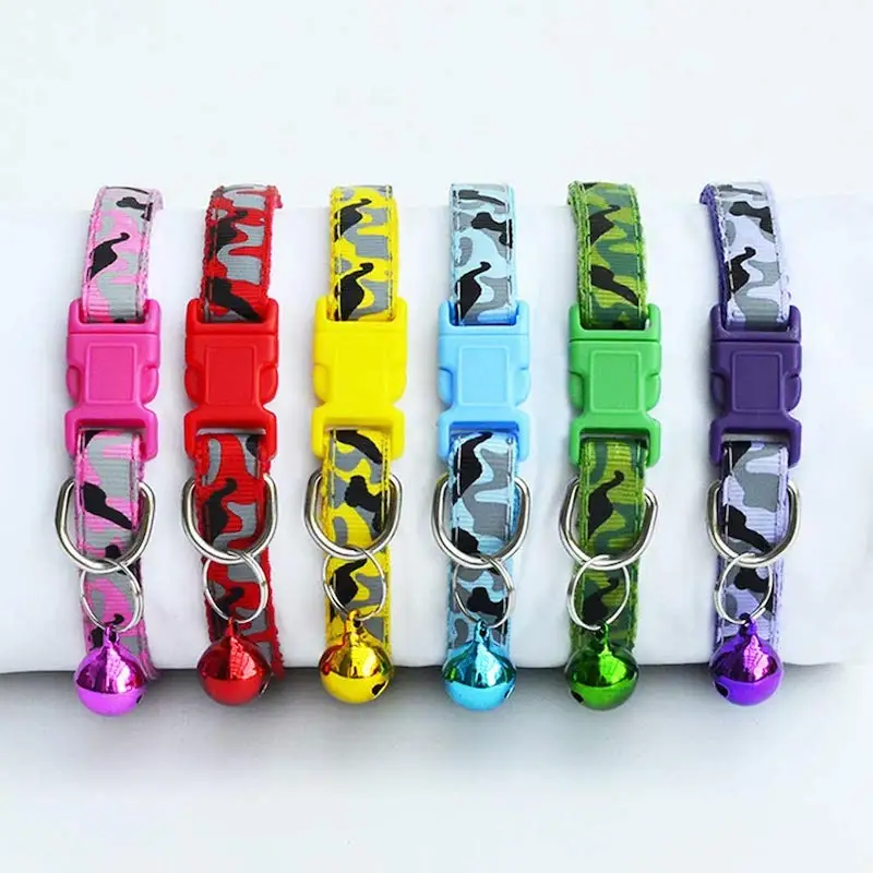 Pet Necklace Patch Collar Camouflage Print Adjustable Pet Collar for Dog Cat Puppy S/L 2 Sizes