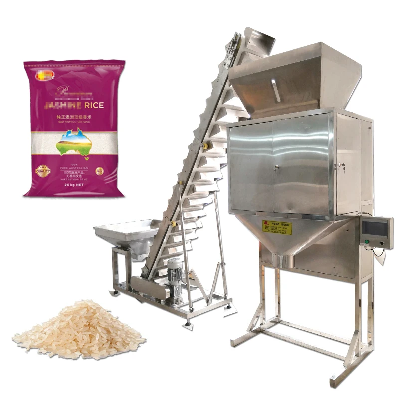 Semi-automatic intelligent weighing heavy rice chicken essence granule quantitative packaging machine
