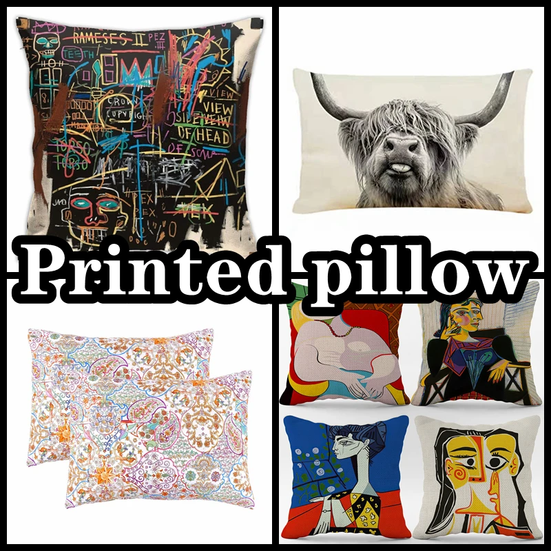 New design print picture on cheap bridal gifts leopard printing satin Printed pillow with great price