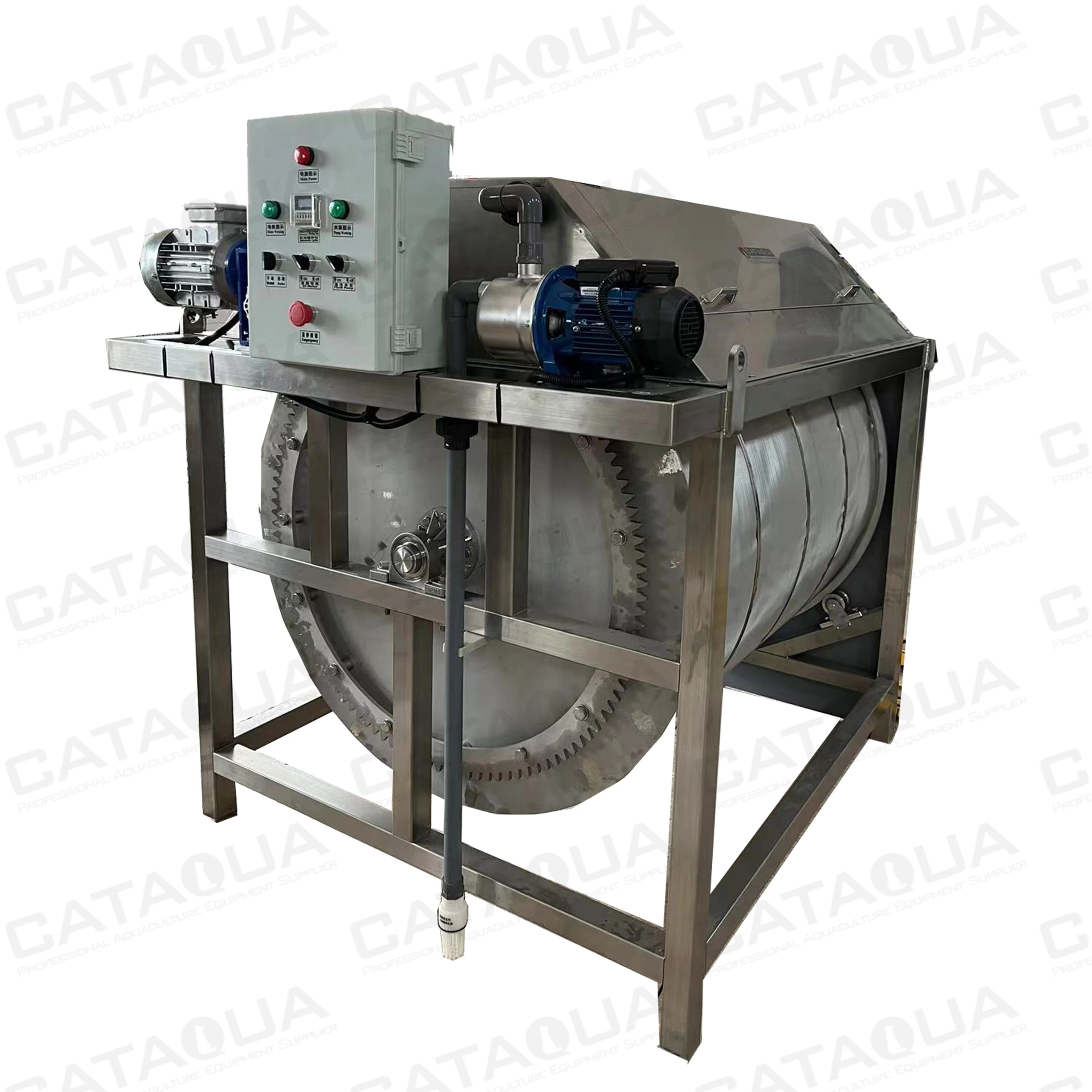 CATAQUA настроить Koi Комби нержавеющая сталь вращающийся Барабанный Фильтр пруд самоочищающийся