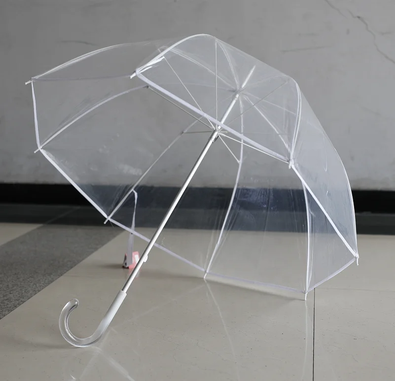 RST Rain Full Transparent Crystal Umbrella Dome Shape Custom Print logo Promotion POE Wedding clear Umbrella