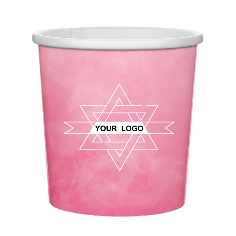 Logo Printed Disposable Paper Coffee Cups Salad Bowl With Lid Karton Bardak Foodcontainer Box Papercup Greaseproof Papper Cup