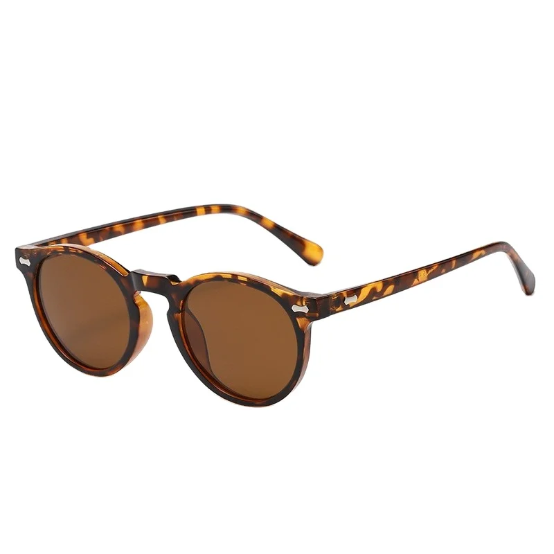 2024 Ladies Vintage round Polarized Sunglasses UV400 Logo Print High Quality OEM Eyewear Shades Popular Trend Female Sun Glasses