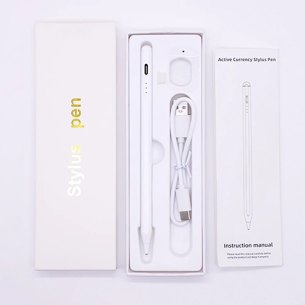 Universal Branded Custom Logo Aluminum Metal High Sensitive Tablet Capacitive Active Stylus Touch Pen For Touch Screens