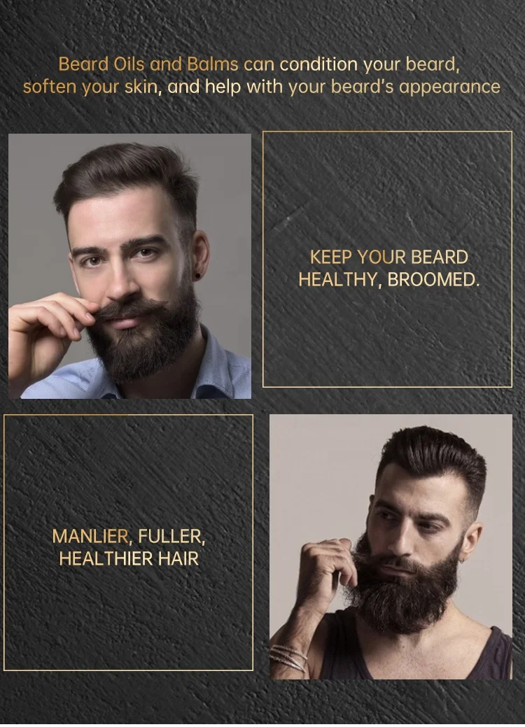 Natural Beard Care Oil Set 100% Natural Private Label 3pcs Beard Derma Roller Beard Growth Oil Kit