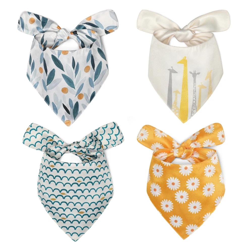 wholesale pet V cut  triangle polyester printed customized scarf custom logo dog bandanas Custom Print Logo Plaid Dog Bandana